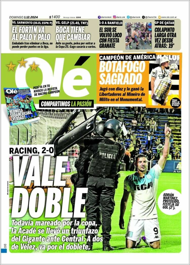 Portada de Olé (Argentina)