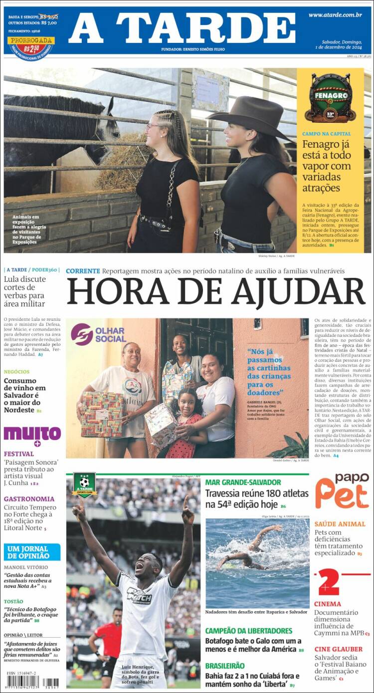 Portada de Diário A Tarde (Brasil)
