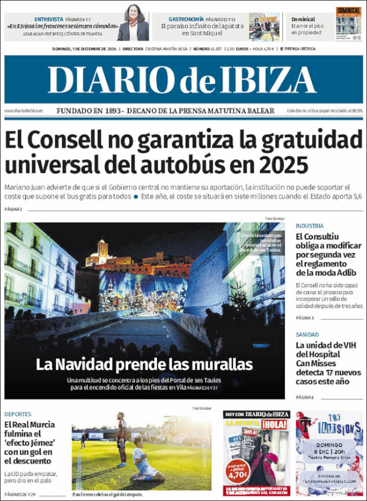 Portada de Diario de Ibiza (España)