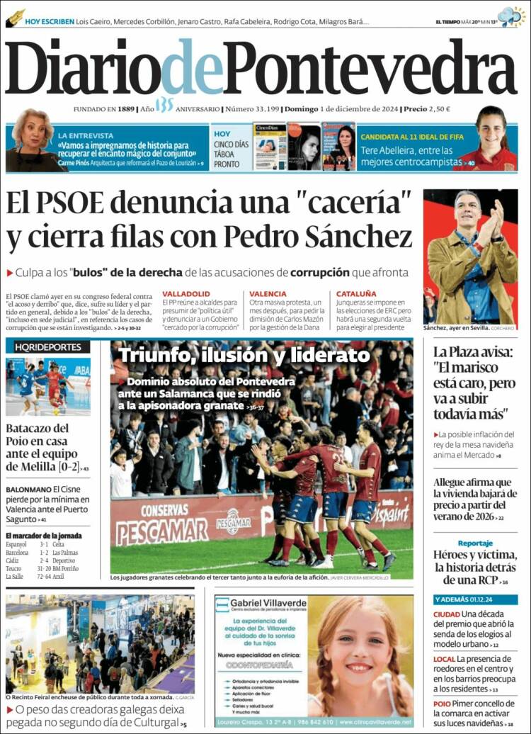 Portada de Diario de Pontevedra (España)