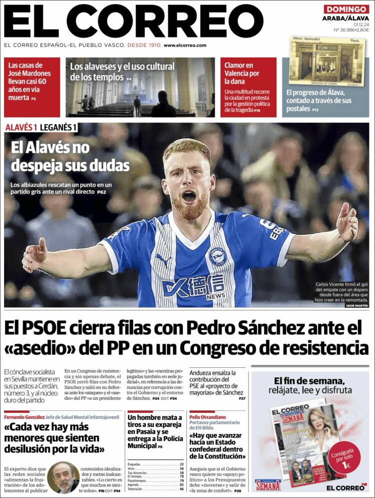 Portada de El Correo - Álava (España)