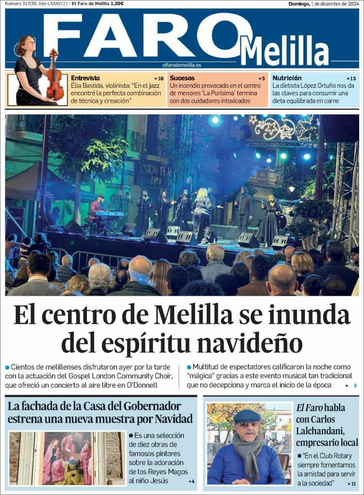 Portada de El Faro de Melilla (España)