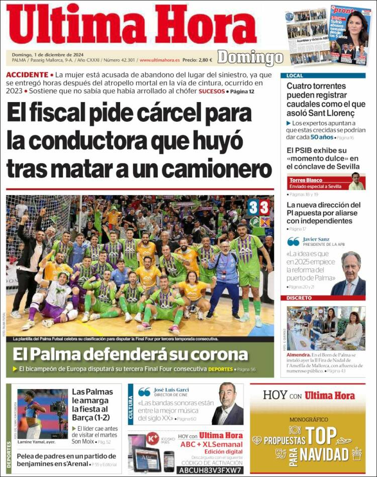 Portada de Última Hora (España)