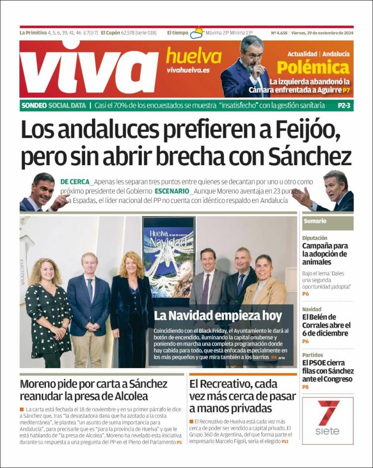 Portada de Viva Huelva (España)