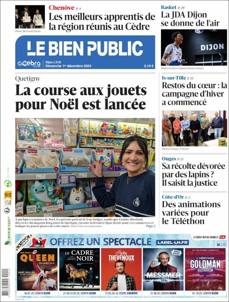 Portada de Le Bien Public (Francia)