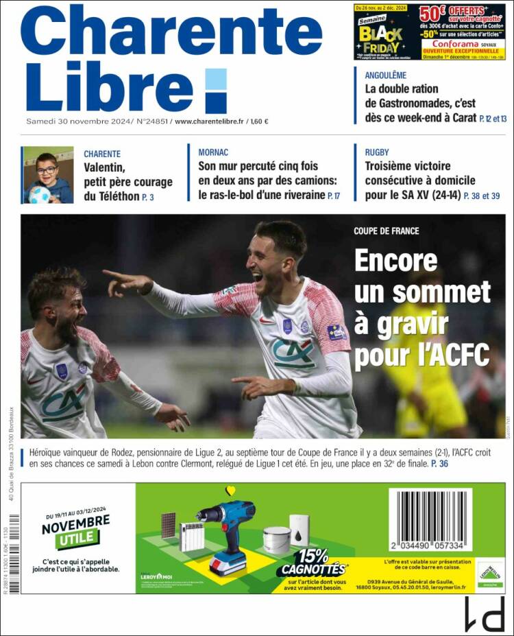 Portada de Charente Libre (Francia)