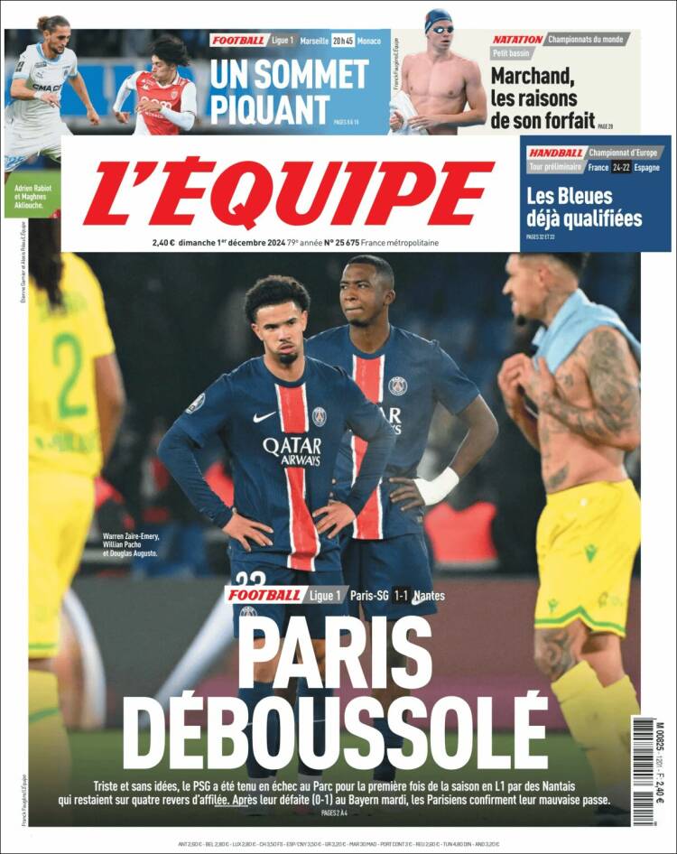 Portada de L'Equipe (Francia)