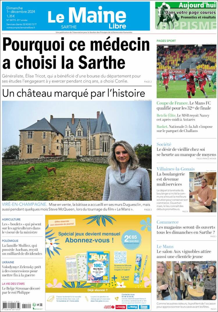 Portada de Le Maine Libre (Francia)