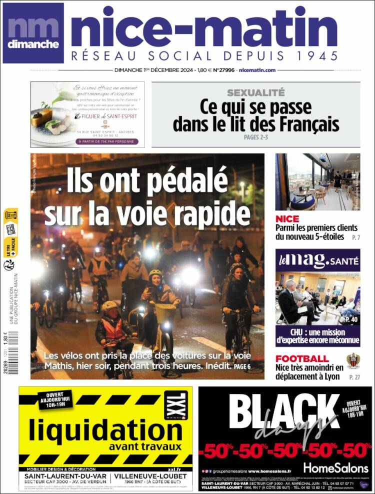 Portada de Nice-Matin (Francia)