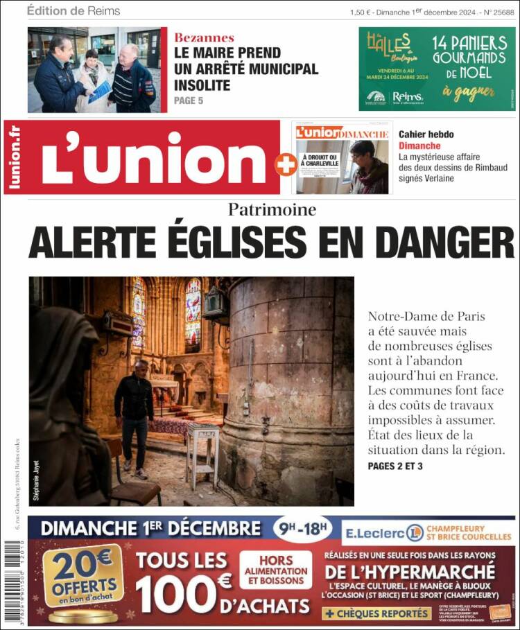 Portada de L'Union (Francia)