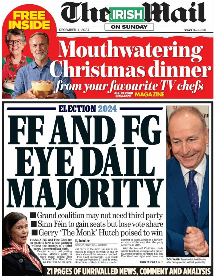 Portada de Irish Daily Mail (Irlanda)