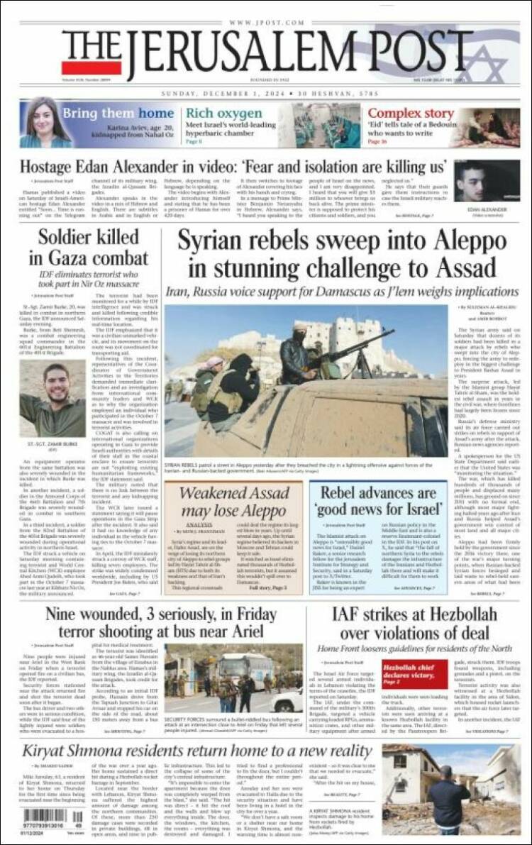 Portada de The Jerusalem Post (Israel)