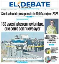 Portada de El Debate de Culiacán (México)