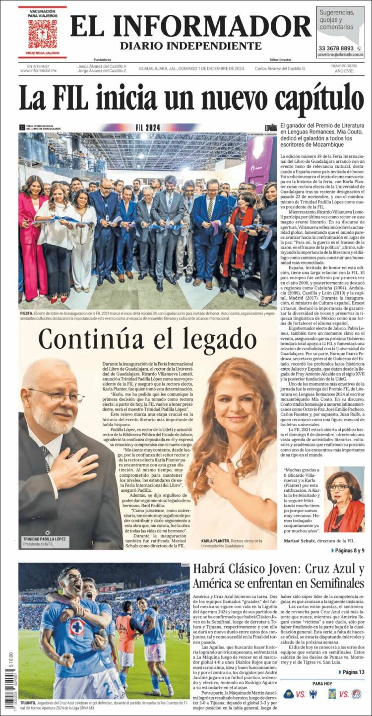 Portada de El Informador (México)