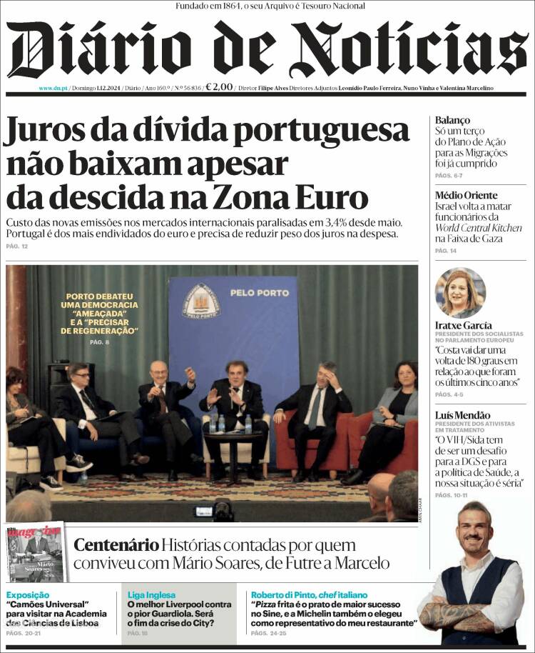 Portada de Diário de Noticias (Portugal)