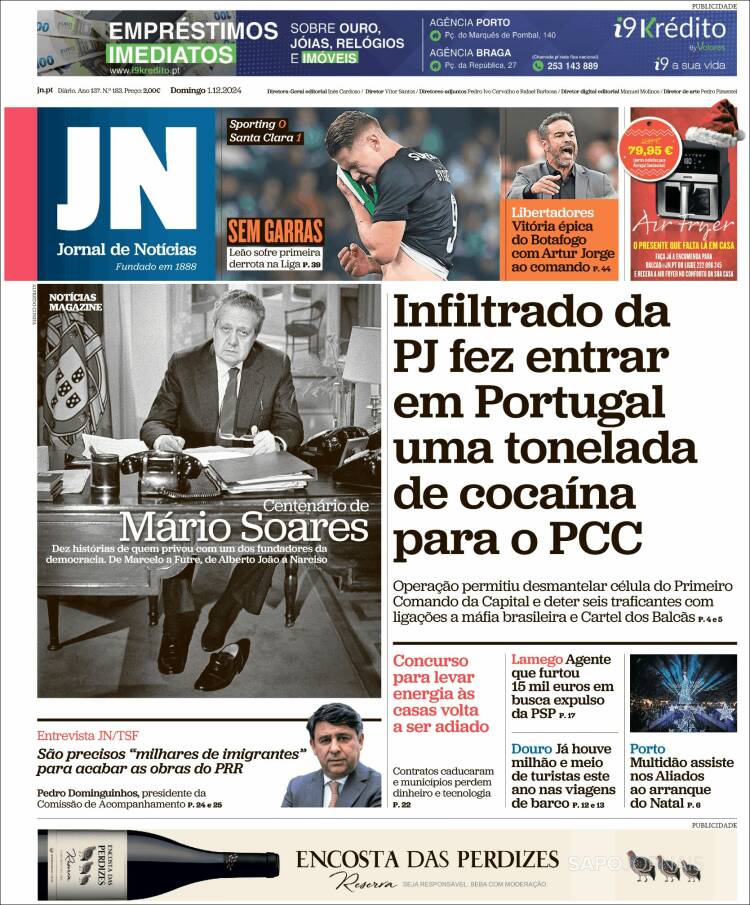 Portada de Jornal de Notícias (Portugal)