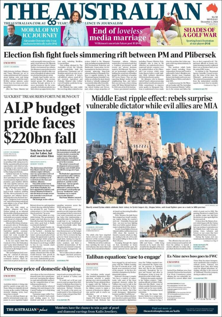 Portada de The Australian (Australia)