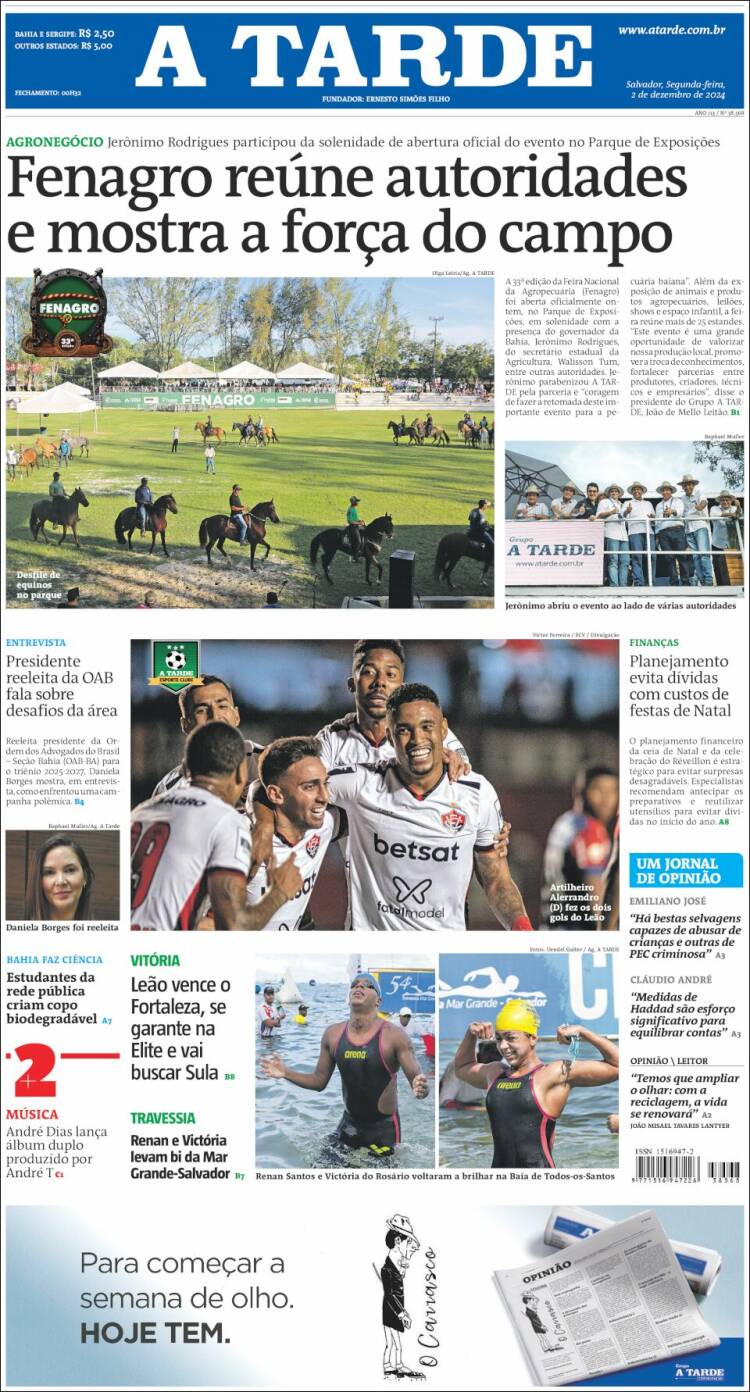 Portada de Diário A Tarde (Brasil)