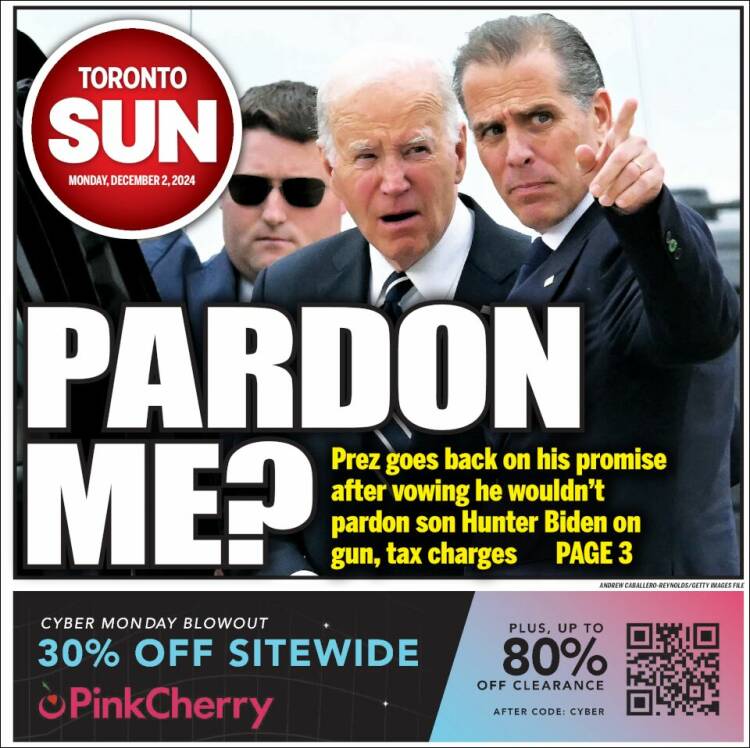 Portada de The Toronto Sun (Canadá)