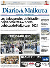 Portada de Diario de Mallorca (España)