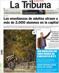 Portada de La Tribuna de Albacete (España)