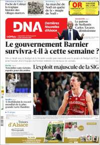 Portada de Les Dernières Nouvelles d'Alsace (Francia)