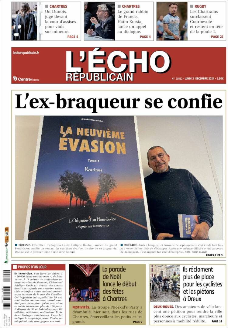 Portada de L'Echo Républicain (Francia)
