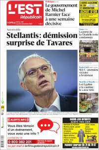 Portada de L'Est Republicain (Francia)