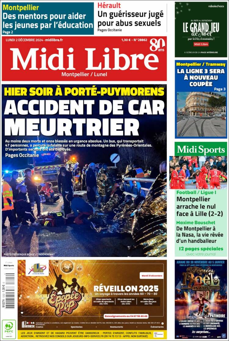 Portada de Midi Libre (Francia)