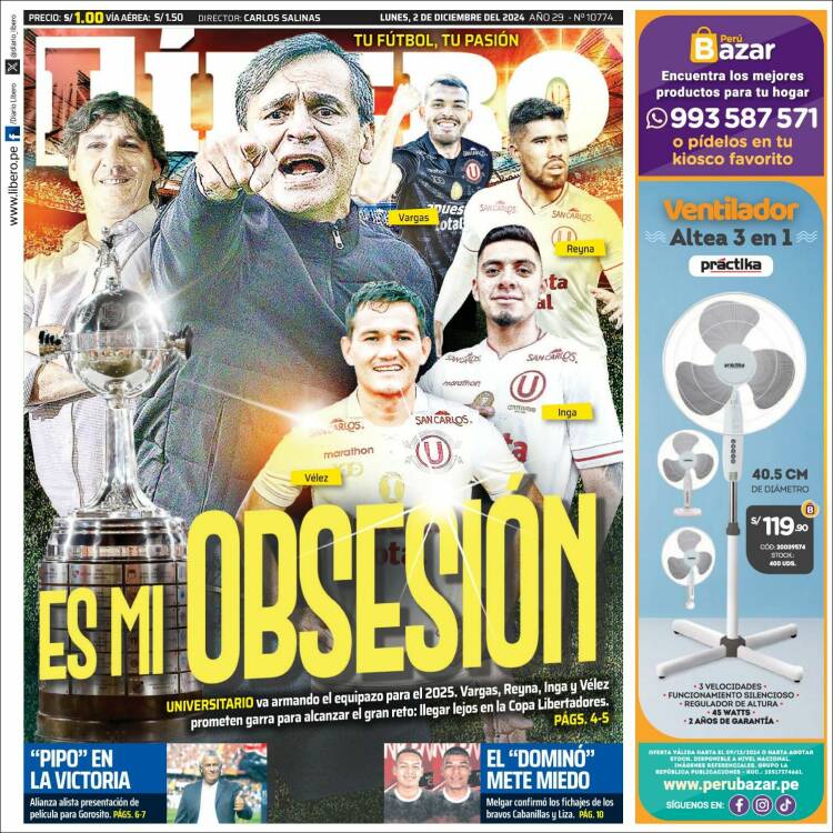 Portada de Líbero (Per&uacute;)