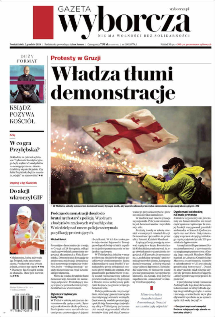 Portada de Gazeta Wyborcza (Polonia)
