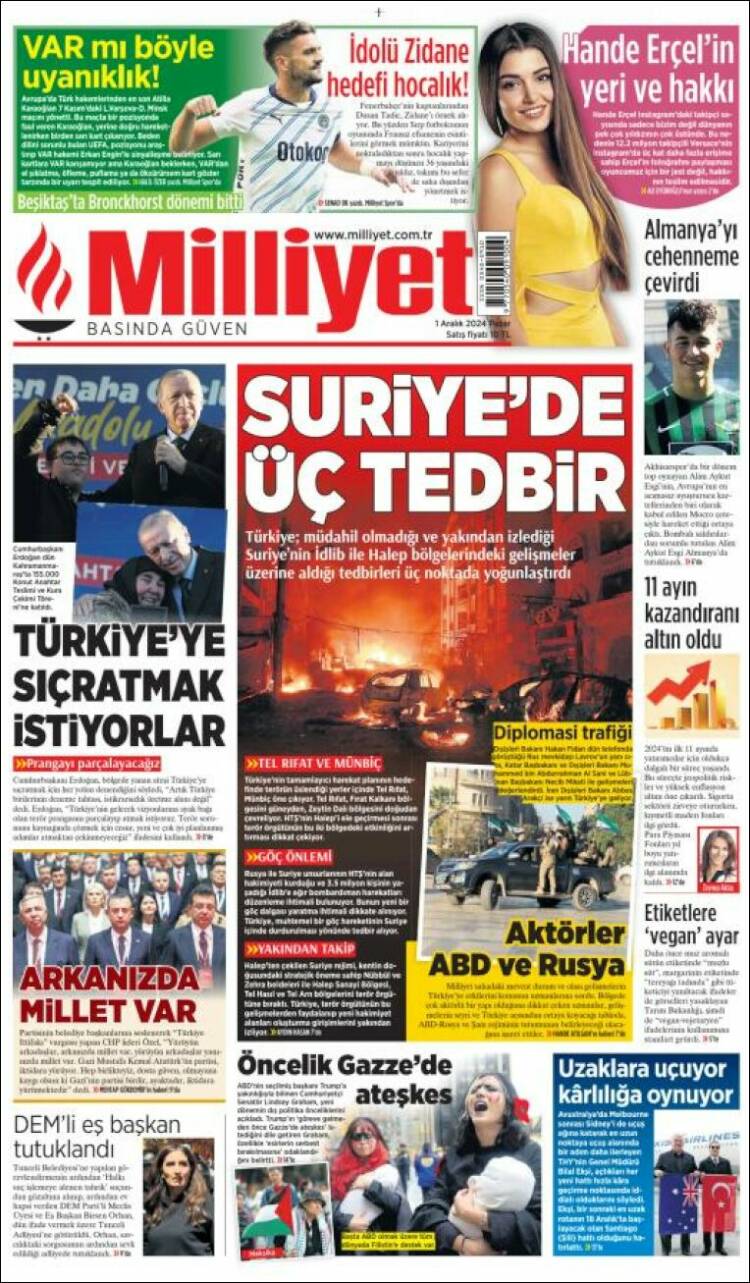 Portada de Milliyet (Turqu&iacute;a)