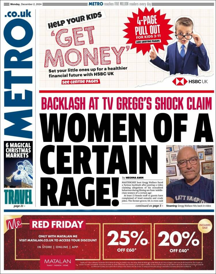 Portada de Metro (Reino Unido)