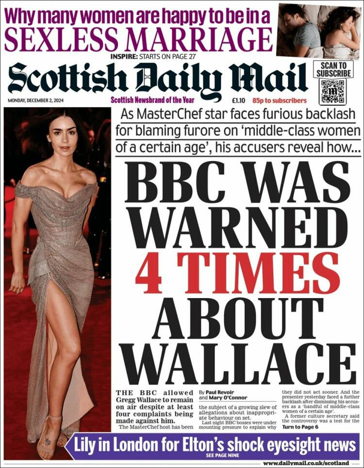 Portada de Scottish Daily Mail (Reino Unido)