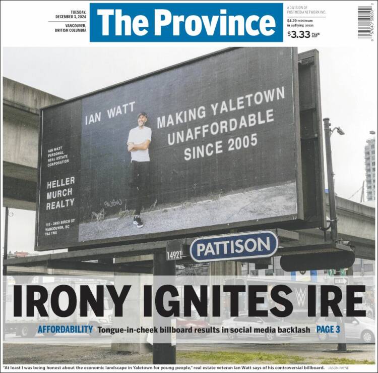 Portada de The Province (Canadá)