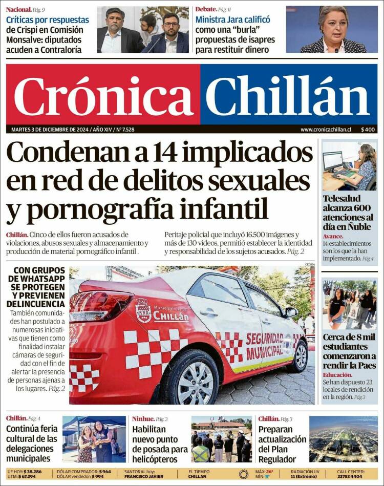 Portada de Crónica Chillán (Chile)