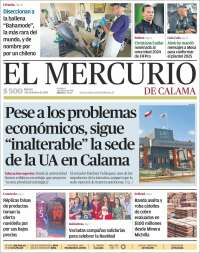 Portada de El Mercurio - Calama (Chile)