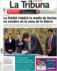 Portada de La Tribuna de Albacete (España)