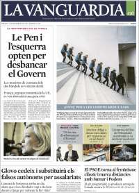 Portada de La Vanguardia (Espagne)