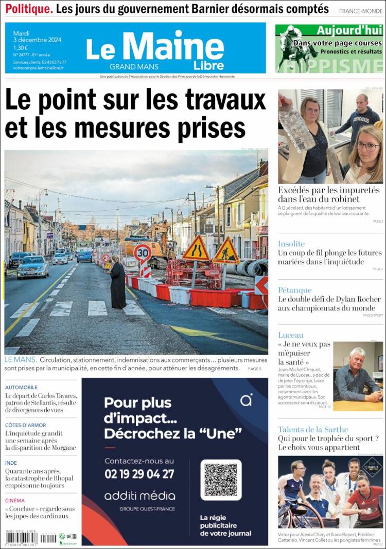 Portada de Le Maine Libre (France)