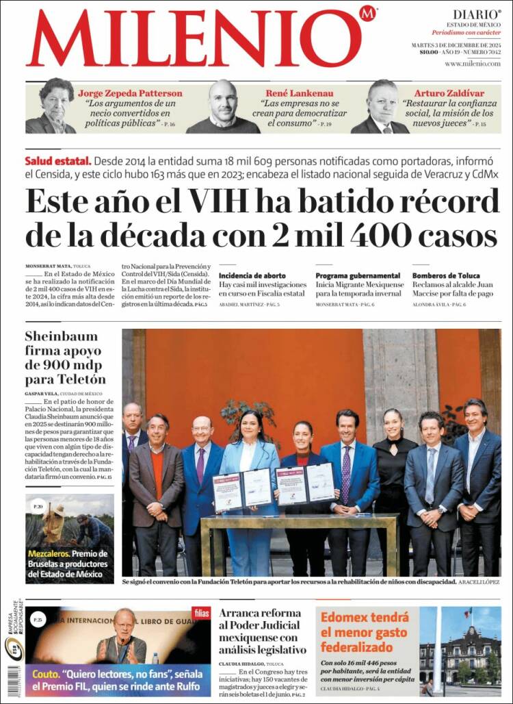 Portada de Milenio - Estado de México (Mexico)