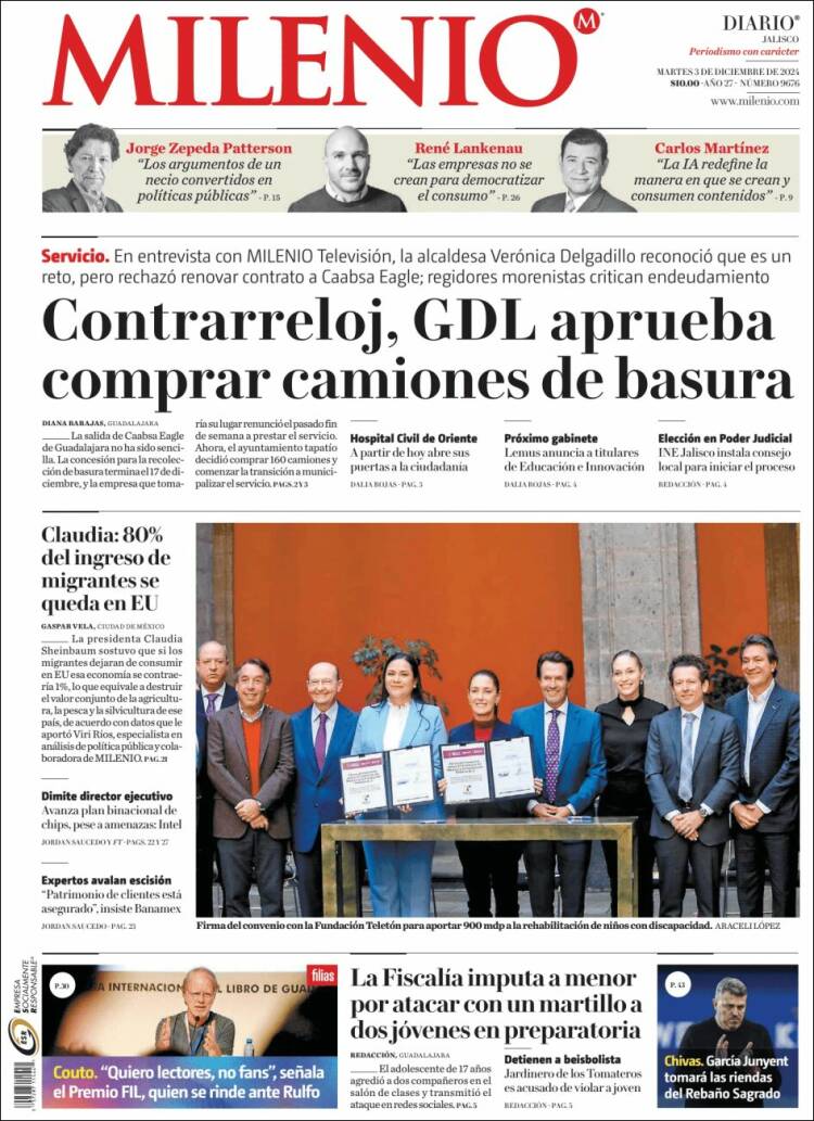 Portada de Milenio - Jalisco (Mexico)