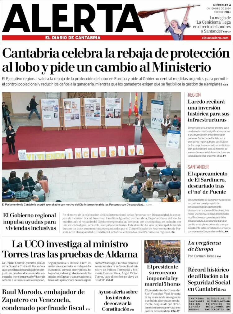 Portada de Alerta - El Diario de Cantabria (España)