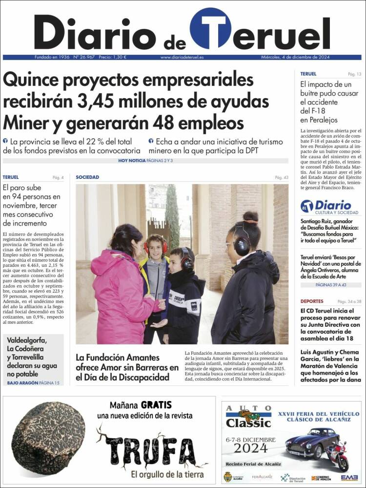 Portada de Diario de Teruel (Spain)