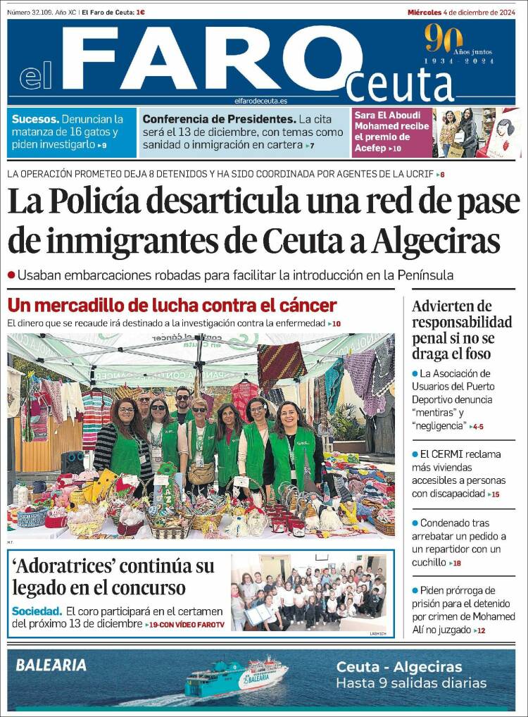 Portada de El Faro de Ceuta (España)