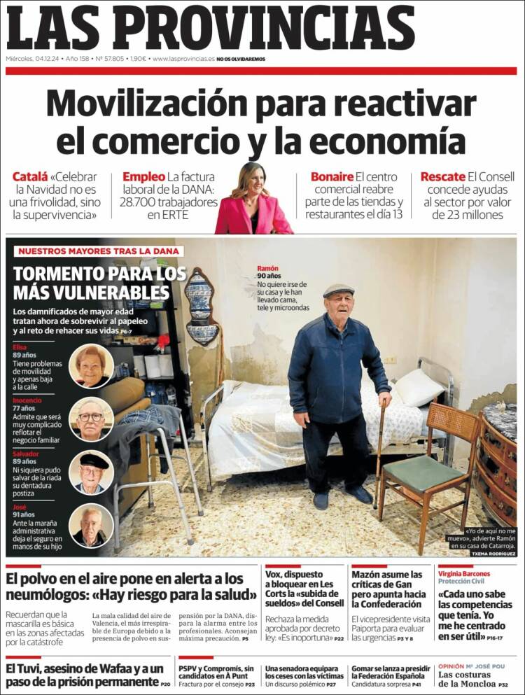 Portada de Las Provincias (España)