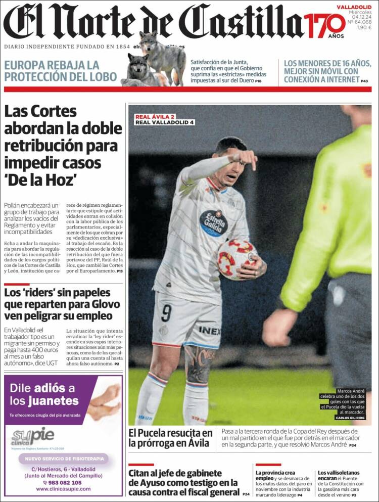 Portada de Norte de Castilla - Valladolid (España)