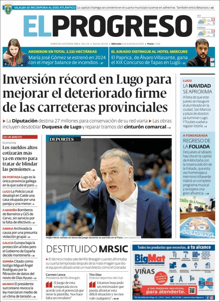 Portada de El Progreso (España)