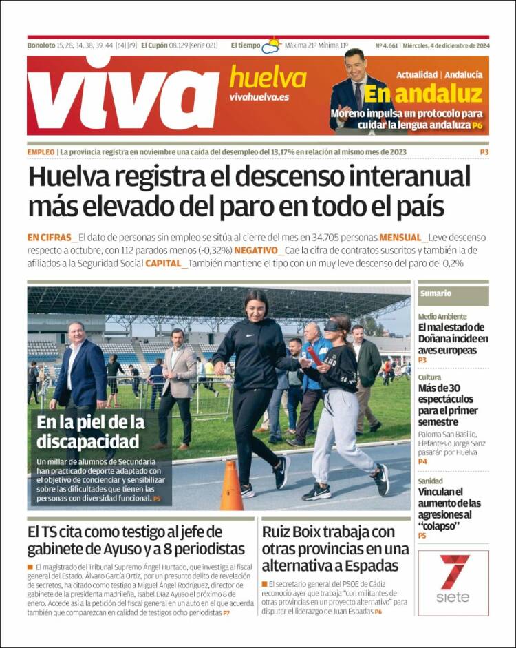 Portada de Viva Huelva (España)