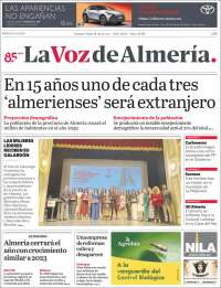 Portada de La Voz de Almería (España)